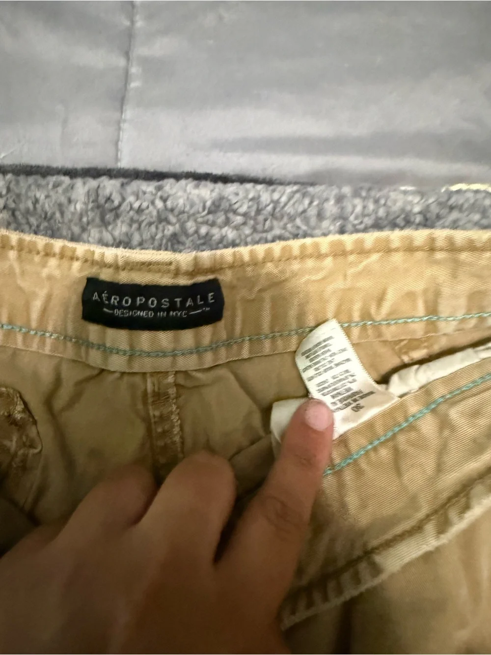 Aeropostale Men's Tan Cargo Shorts with Button Flap Pockets